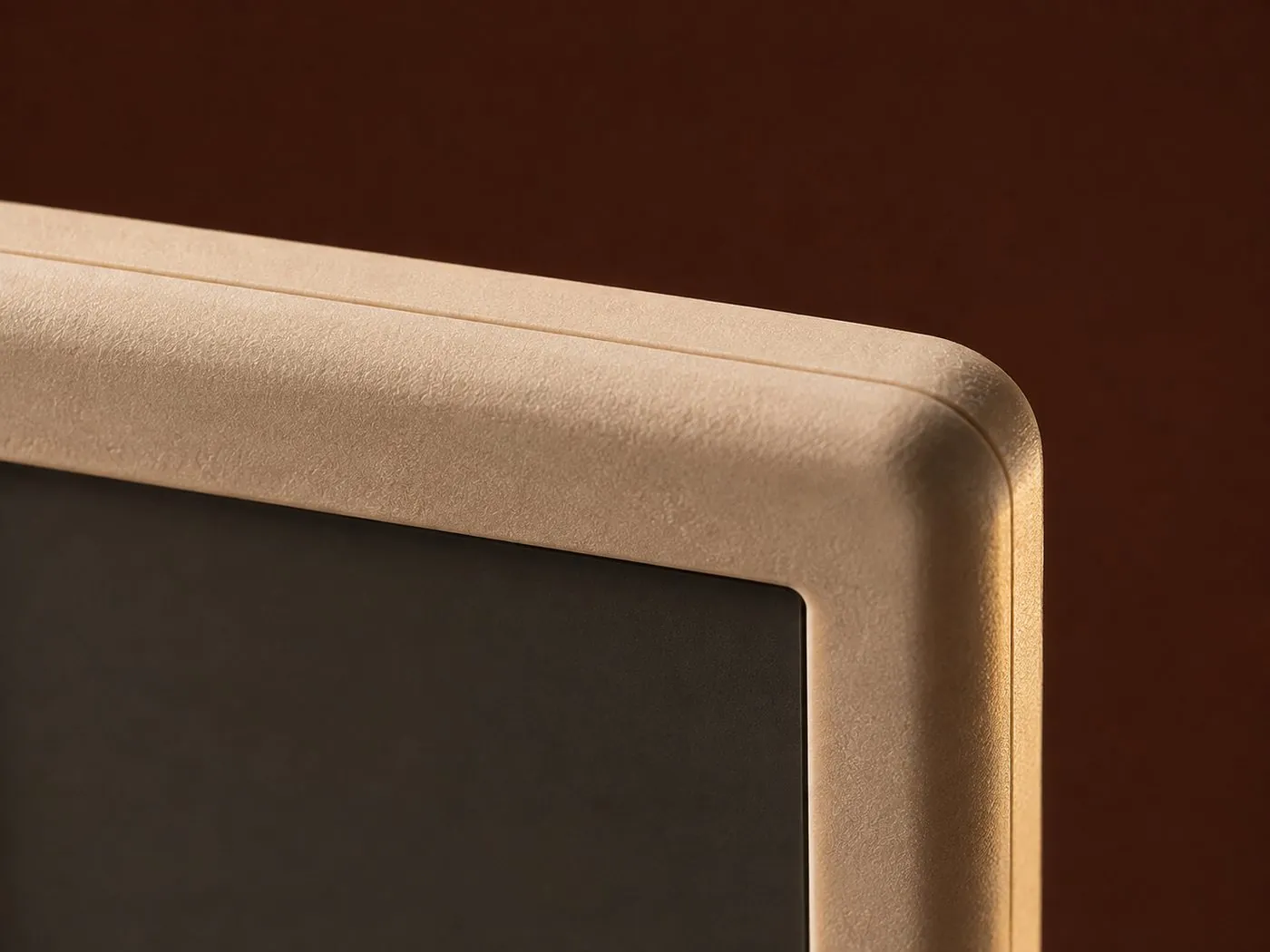 Macro of the ceramic frame and e-ink screen